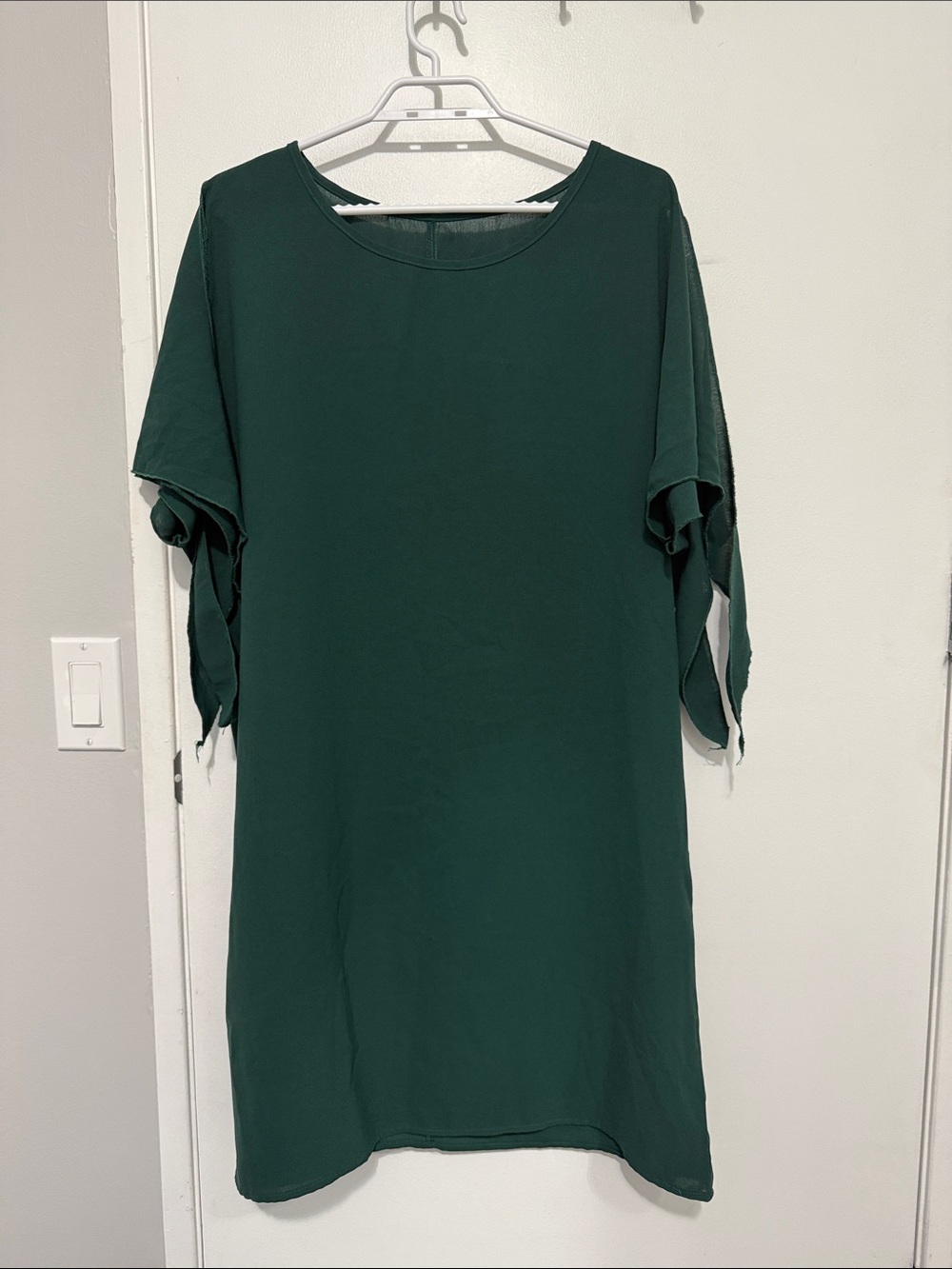 Forest Green Short Sleeve Shift Dress
